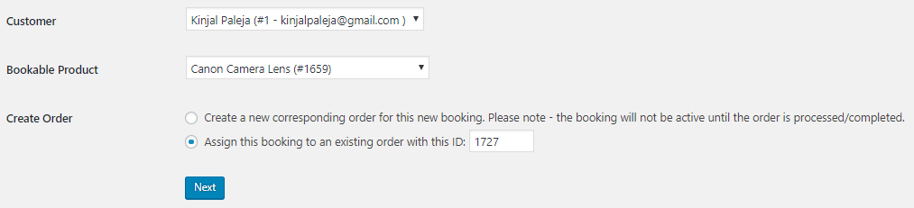 Create a manual booking for the bookable products in admin - Tyche Softwares Documentation