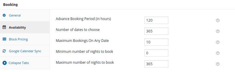 Advance Booking Period with Number of Dates to choose - Tyche Softwares Documentation