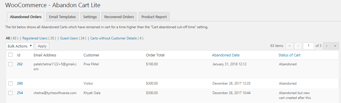 Capturing Abandoned Carts - Tyche Softwares Documentation