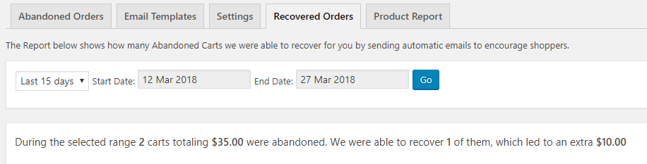 Recovered Orders - Tyche Softwares Documentation