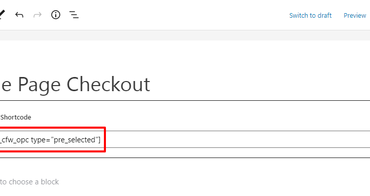 one page checkout shortcode