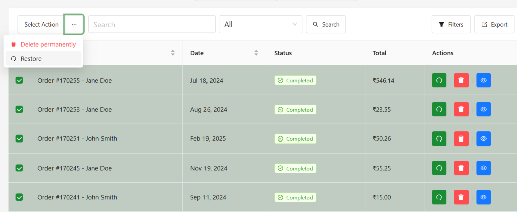 Restore Archived Orders