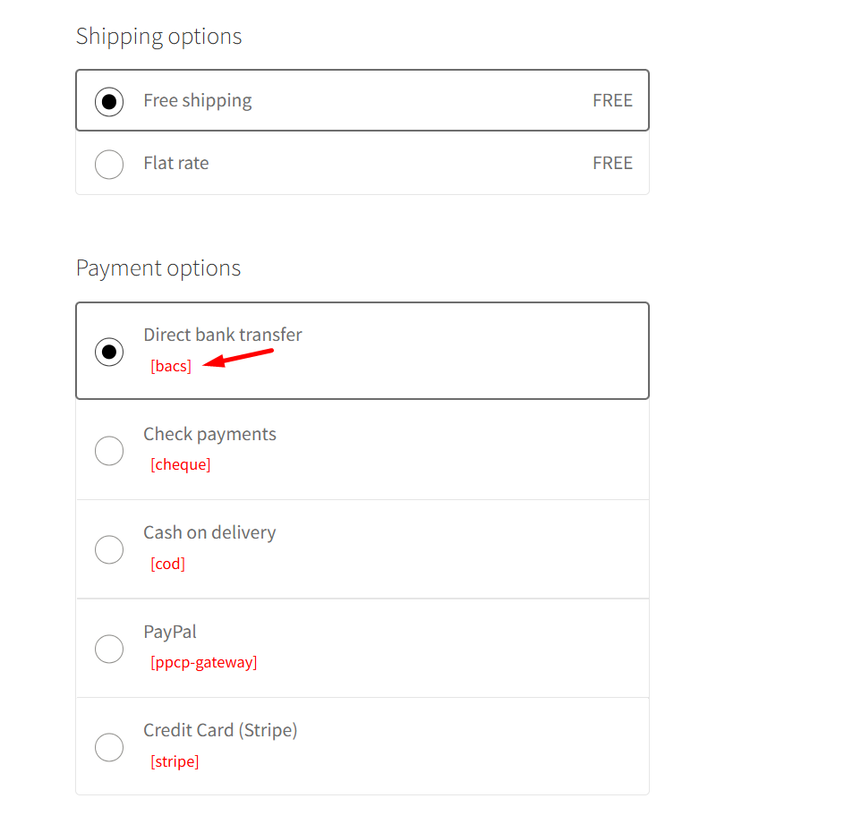 Displaying payment method IDs in WooCommerce checkout blocks page