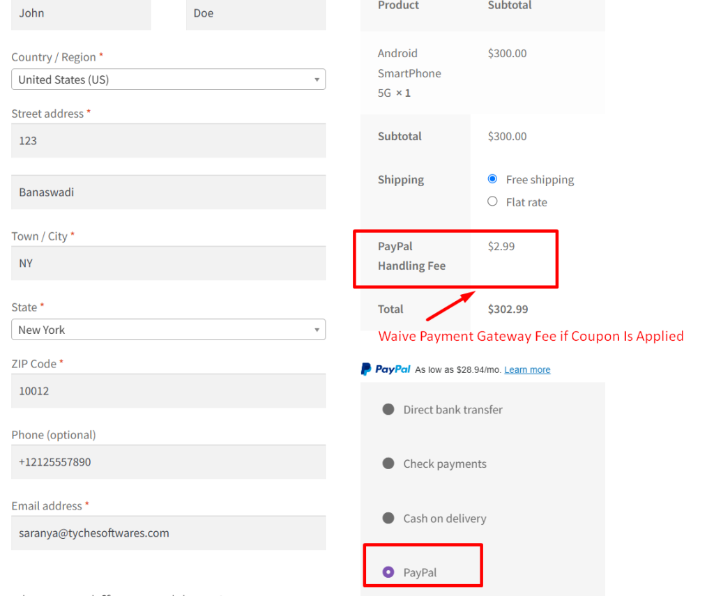 Waive Payment Gateway Fee if Coupon Is Applied