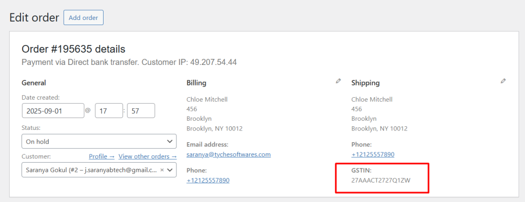 Custom Field value saved 