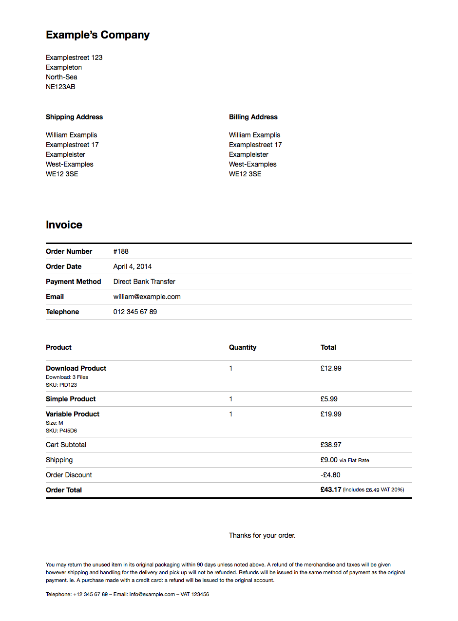 shipping note template